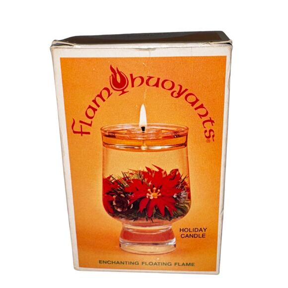 Vintage Flam Buoyants Holiday Floating Candle – 1976 Oil & Water Glass Décor NOS - Picture 2 of 9